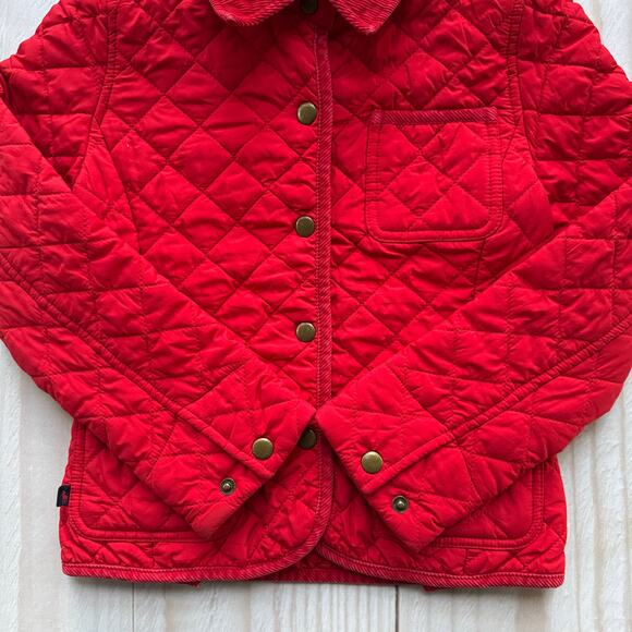 Ralph Lauren Girls Size S (7) Quilted Barn Jacket Corduroy Collar Red - Picture 4 of 8